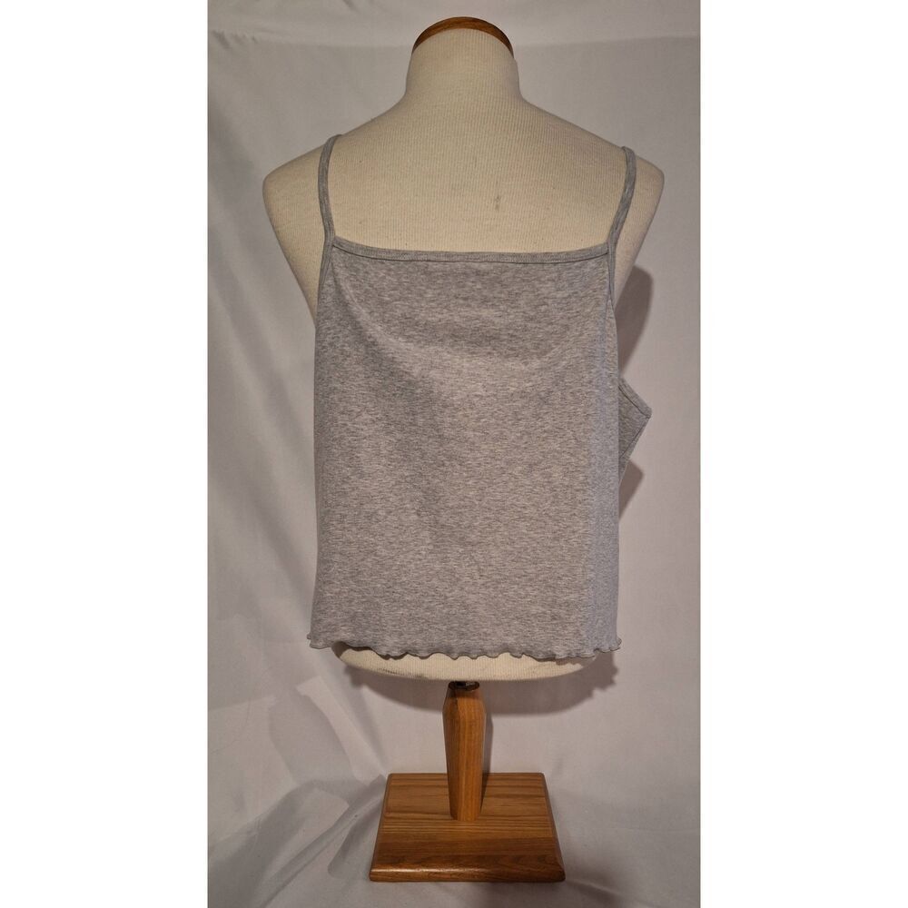 BP. Nordstrom Womens‎ Crop Top Camisole Lettuce Hem Bottom Grey Size 2X